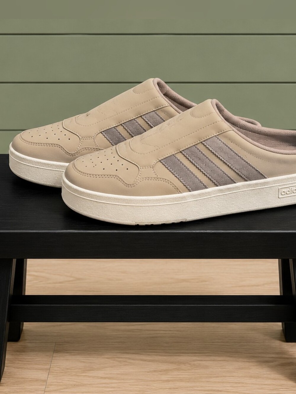 Adidas Hoops 4.0 Slip-On Sneakers Shoes Beige Sz 7.5 NWT